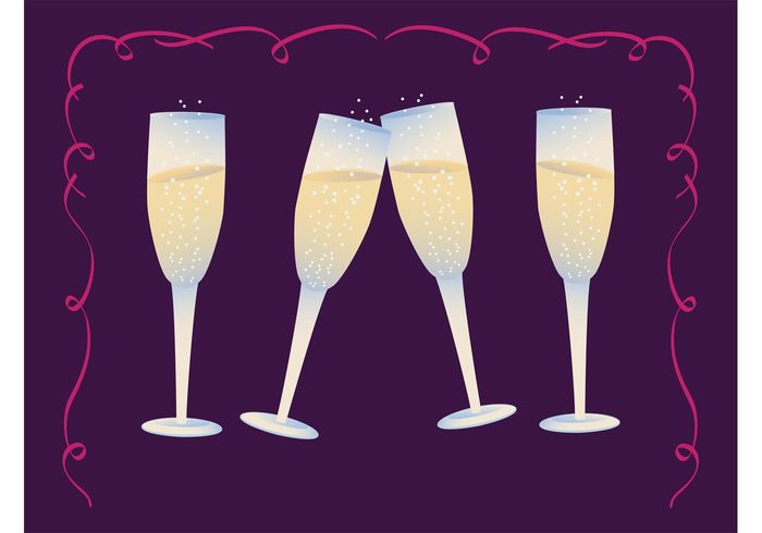 wine sparkling ribbon holiday Glassware glasses frame Flute glasses Drink ware drink champagne celebration beverage bar Alcoholic alcohol 