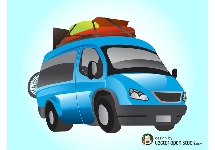 vehicle van vacation travel suitcases Road trip luggage holiday car camping Camper bags baggage 