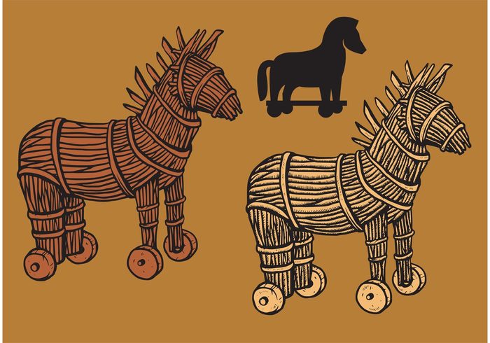 wooden troy trojan horse Trojan trick toy surprise soldiers odysseus mythology Legendary isolated horse history Greek mythology greek greece Fable cartoon animal ancient 
