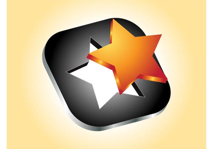 star square shiny logo icon famous Fame celebrity abstract 3d  