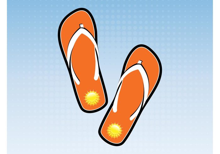 vacation templates sun summer style sticker logo icons holiday footwear flip flops fashion decorations accessories 