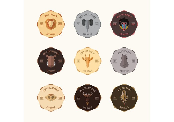 wild animal vector badges nature label flat badges badge animals animal label animal badges animal badge animal 