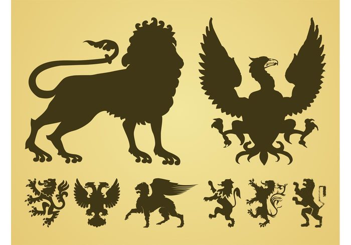 symbols mythology Mythological creatures lion heraldry heraldic Griffon griffin eagle bird animals 