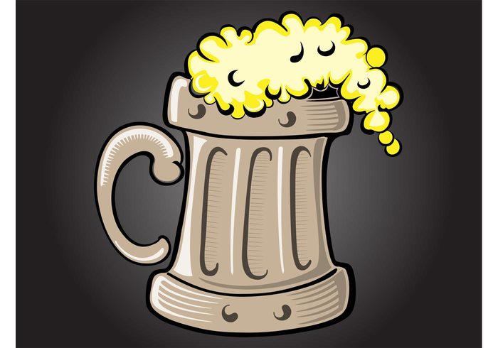 stylized restaurant minimal Glassware foam drinking drink cartoon cafe beverage Beer vector bar alcohol 