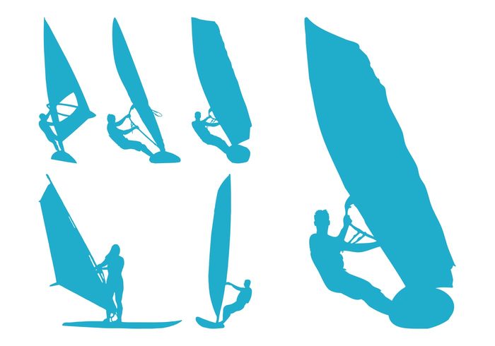 windsurfing Windsurfers Windsurf Water sport vacation summer silhouettes sails holiday active 