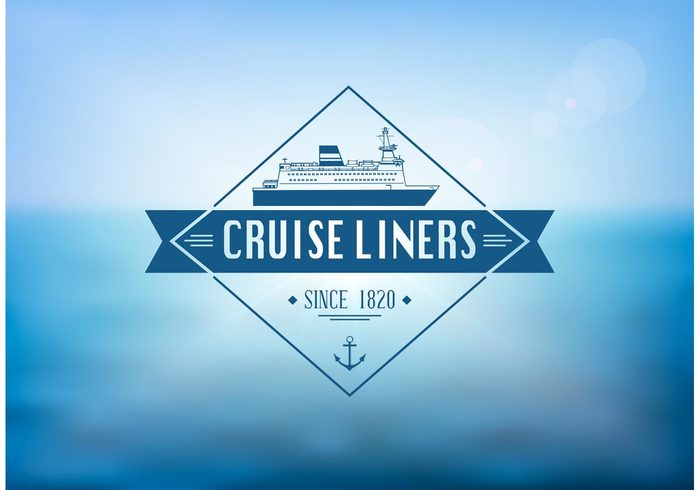 water vector vacation travel transportation template symbol sun summer sky sign shipping ship sea ribbon retro ocean nautical maritime marine luxury logo Liner label Journey isolated illustration icon holiday design cruise liner cruise business boat blue advertising aboard 