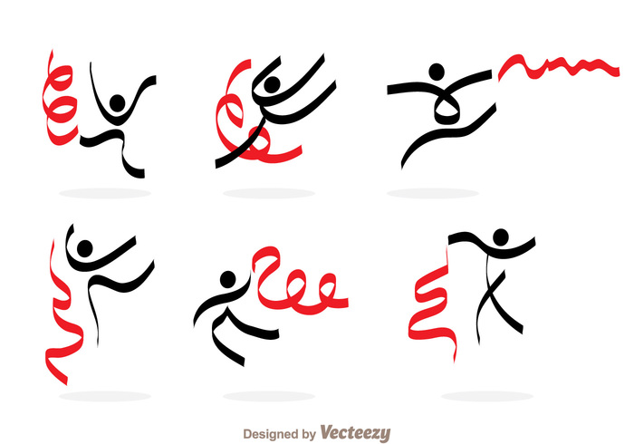 symbol sport silhouette shape ribbon red Move line gymnastic gymnast silhouettes gymnast silhouette logo gymnast silhouette gymnast exercise activity 