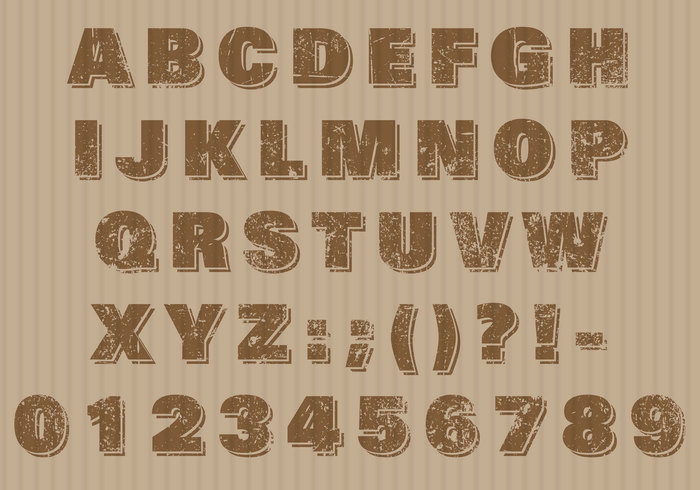 write typography typeface type text sign mark letter latin isolated graphic font elements doodle design crate collection character cardboard letter cardboard font cardboard box alphabet abc 