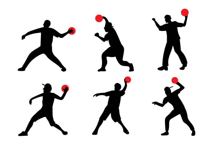 white Throw sport silhouette red pose playing play Passing man lifestyle joy isolated game element dodgeball silhouette dodgeball design black ball american action 