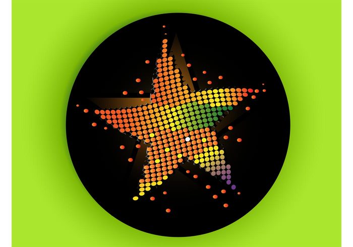 sticker star round nightlife music logo glitter dots discotheque disco ball disco colors colorful club circles badge 