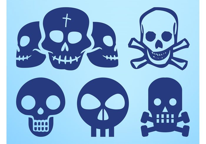 stylized skulls skull pirates Piracy Jolly roger icons death dead crossbones cross bones 