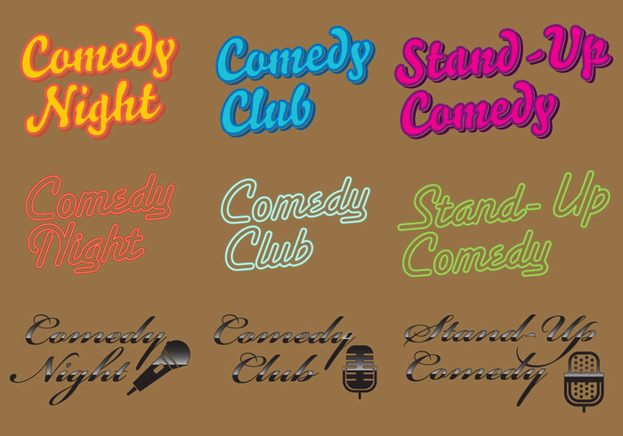 wall vector up stand spotlight Signage sign show retro poster performance night neon live lights leisure Joke illuminated humorous humor funny fun event entertainment Conceptual concept comical comic comedy club logo comedy club comedy comedian club black background 