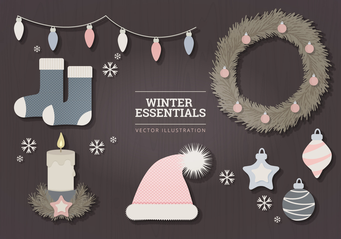 wreath winter essentials winter vector soft set objects mug isolated illustration home holiday hat essentials decorations decoration cozy comfy collection cold season coffee mug coffee christmas 