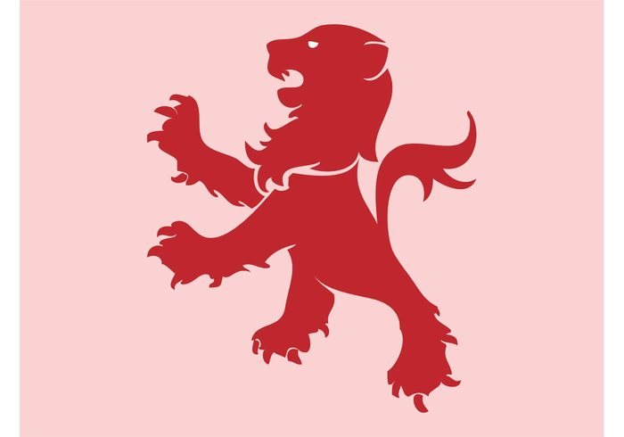 wilderness wild cat symbol sticker silhouette roar Rear up lion heraldry heraldic flag decal claws Brave Big cat animal 