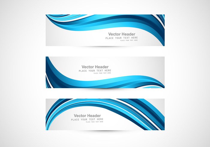 white wave water technology stripes header gray flowing curved copyspace business blue banner background abstract 