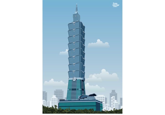 Xinyi district tall taiwan structure skyscraper shopping Observatory mall landmark high construction conference building asia 