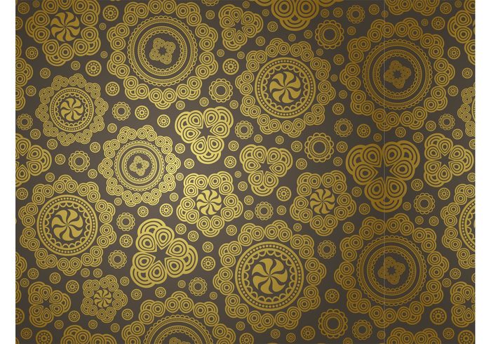 wallpaper seamless pattern golden gold flowers floral fabric pattern circles background backdrop abstract 