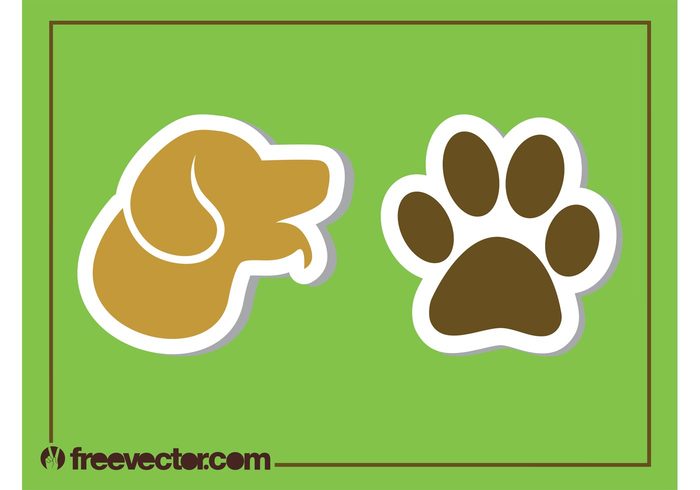 Tongue stickers sticker silhouettes pet paw print paw dog breed badges animal 