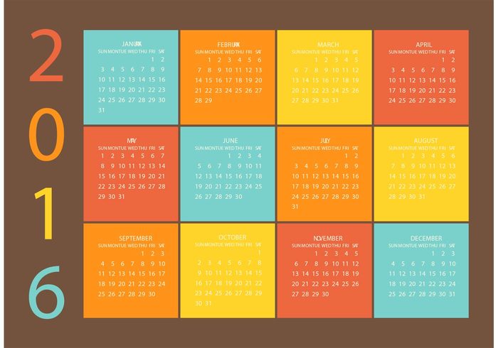 year week vector template table summer season schedule red planner plan organizer new month May March light July January illustration holiday grid graphic diary December day date data dark background colorful color calender calendar 2016 calendar business basic background 2016 