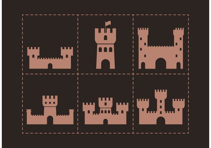 stronghold simple Place old history forts Fortress fort icon fort flat Defense castle building brown 