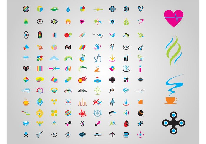 vector logos template technology sport shapes science love logo holiday Hobby geometric fun drink colors colorful branding abstract 