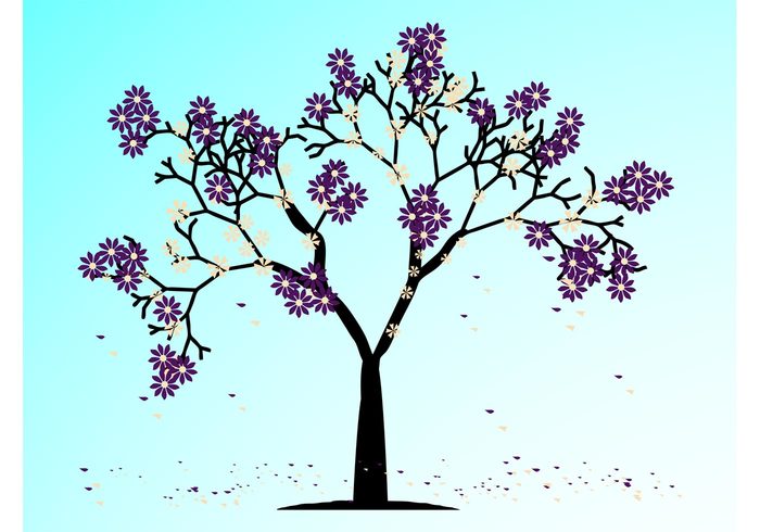 twigs trunk spring plants petals nature vector flowers floral branches blossoms bark 