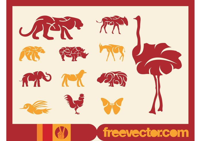 wildlife wilderness wild sticker silhouettes nature logos icons fauna decals animals african africa 
