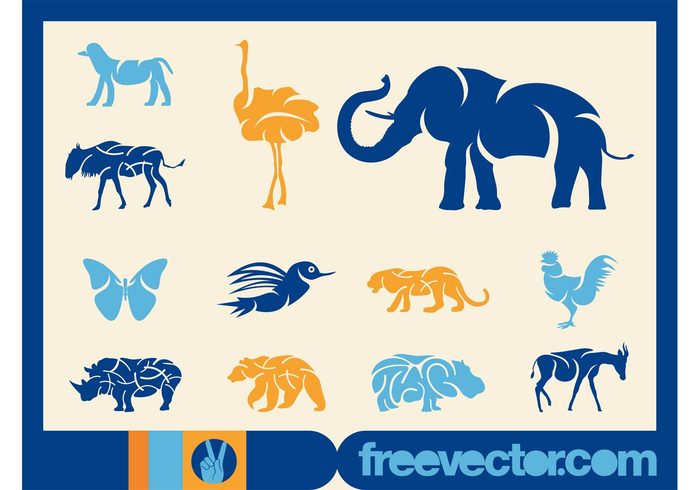wildlife wilderness stickers silhouettes nature logos icons fauna decals animals african africa 