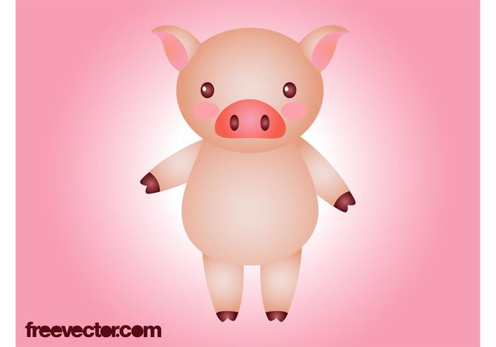 pork piglet pig mascot farming farm animal Domesticated animal comic character cartoon 