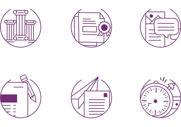 watch pencil paper icons icon communication icon communication columns clock 