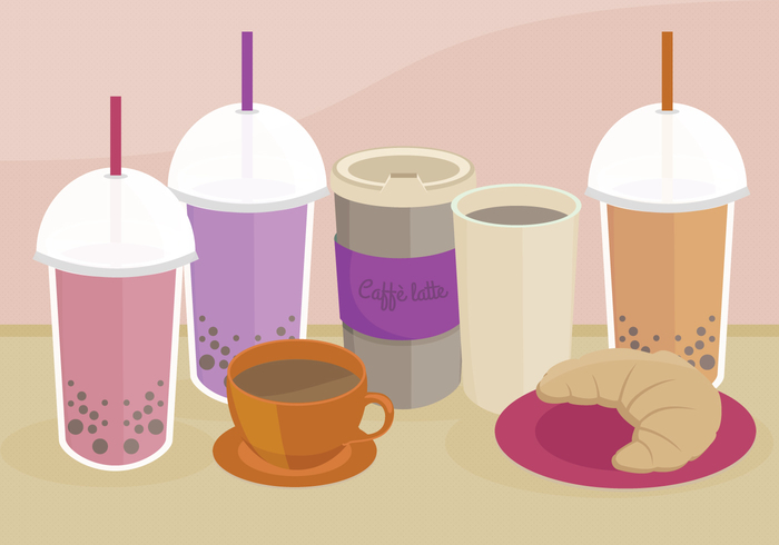 treats Treat sweets straw objects latte isolated illustration food illustration food fast food drinks drink cup of coffee croissant coffee cappuccino cafe bubble tea 