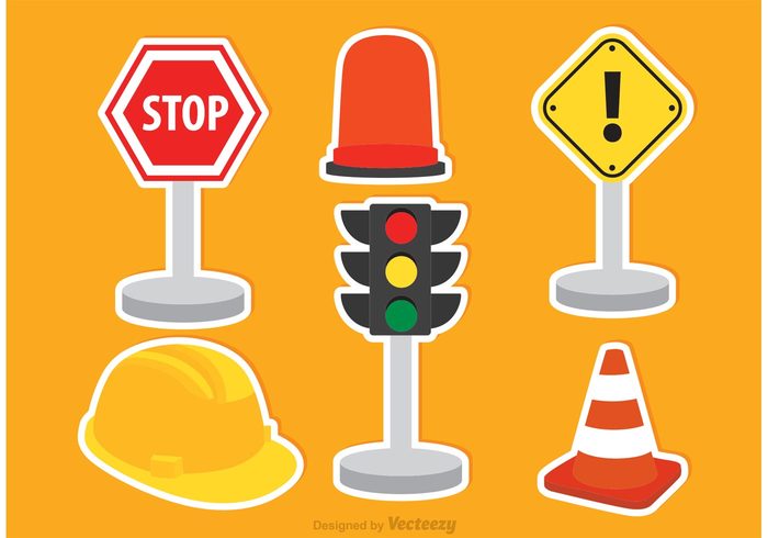 warning traffic icon traffic Stoplight Stop Light stop sign safety road orange cones orange cone light traffic light highway helmet drive cone caution sign caution alert 