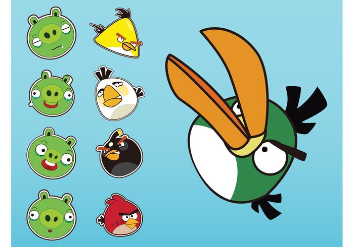 social media rovio pigs mad icons gaming game expressions emotions beaks animal characters angry bird 