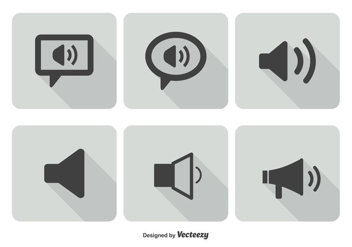 web volume icon volume trendy symbol square icon square speaker icon speaker sounds sound icon sound shadow set noise music megaphone louder long shadow internet icon set icon Generated digitally curve collection button 