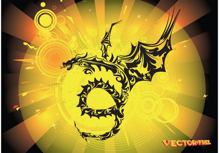 year Wisdom tattoo symbol strength power monster luck festive dragon chinese china calendar Asian asia 2012 