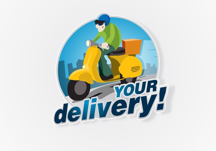 shipping motorcycle motor logotype logo freight door-to-door delivery business 