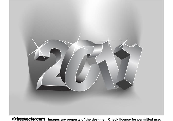 year vector graphics render realistic new year lighting layout holidays Count down celebration calendar 3d 2011 