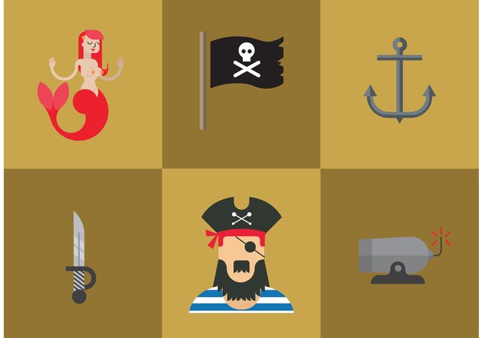 treasure sword skull sea sailor sail Pirate hat Pirate flag pirate ocean mermaid knife flag anchor  