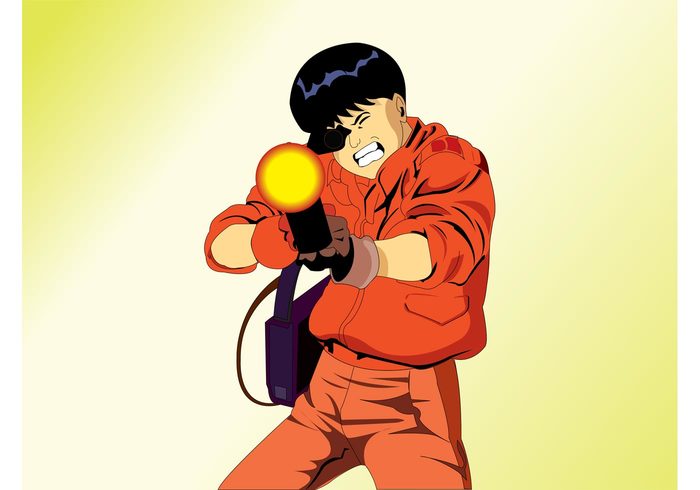 manga man male light Japanese japan guy gun Fight character boy Asian Anime angry 