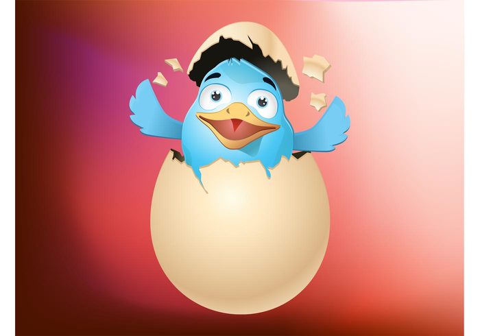 wings website web twitter bird twitter tweet social shell online mascot internet hatch cute comic character cartoon beak animal 