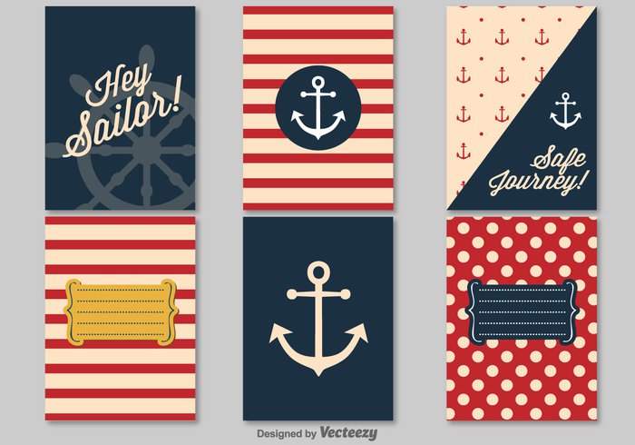 vintage travel template tag summer stripes ship set sea sailing sail retro poster postcard pattern party nautical marine love label invitation holidays flyer card blue background anchor advertising 