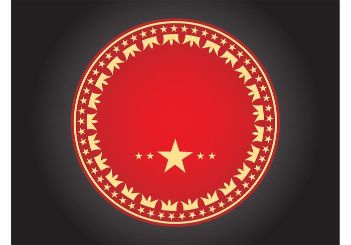 star shield royal round monogram medal logo heraldic floral element elegant decoration circle Blazon 