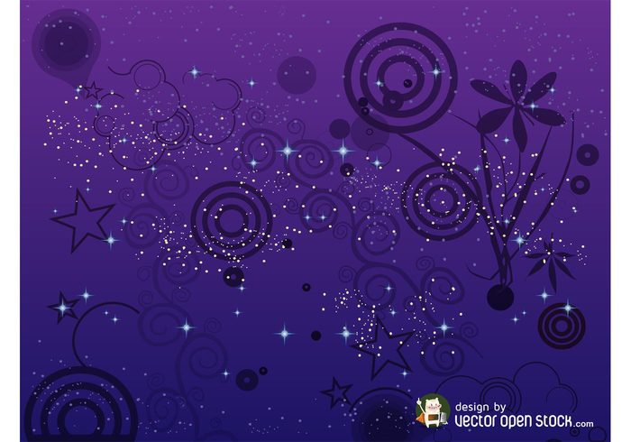 swirls stars spirals sparkles shiny flowers dots circles background backdrop abstract 