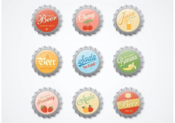 top strawberry soda silver shiny retro Refreshment painting orange object metal liquid juices juice drink cold clip circle cherry cap button bottlecap bottle beverage beer banana badge apple alcohol 