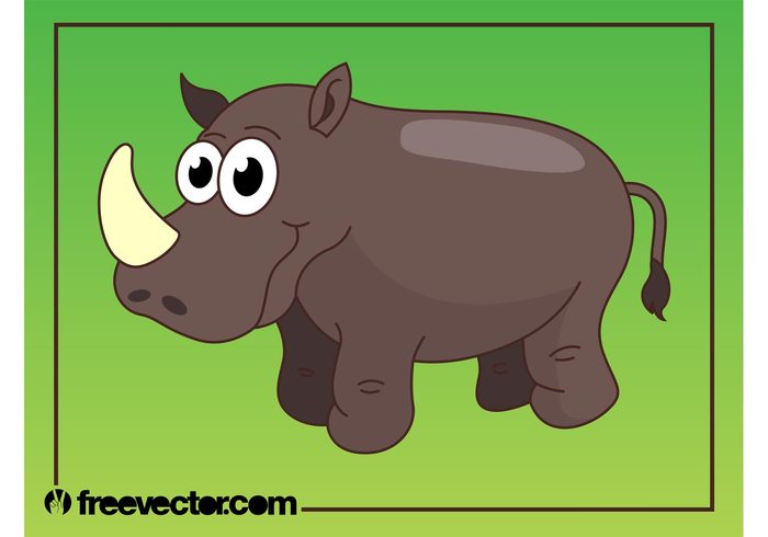 Smile Rhinoceros rhino nature mascot horn happy fauna comic character cartoon animal 