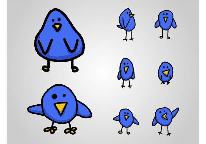 wings web twitter tweet social media promotion mascot legs icon heads funny cute Comic Book Bodies beaks animals 