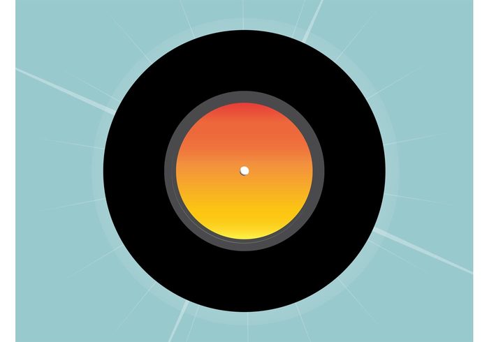 vintage stylized Song Single round retro poster party music logo hit gradient flyer design element colors color circle album 