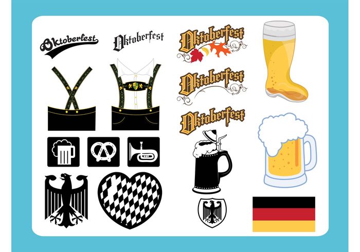 Pretzel Oktoberfest music mug logos Lederhosen germany foam festivals Drunk drink design Beer stein beer alcohol 