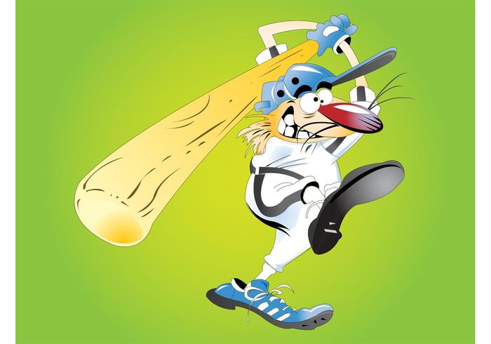swing squirrel sport play happy game Excited comic clothes character Batter bat Baseball cartoon animal 
