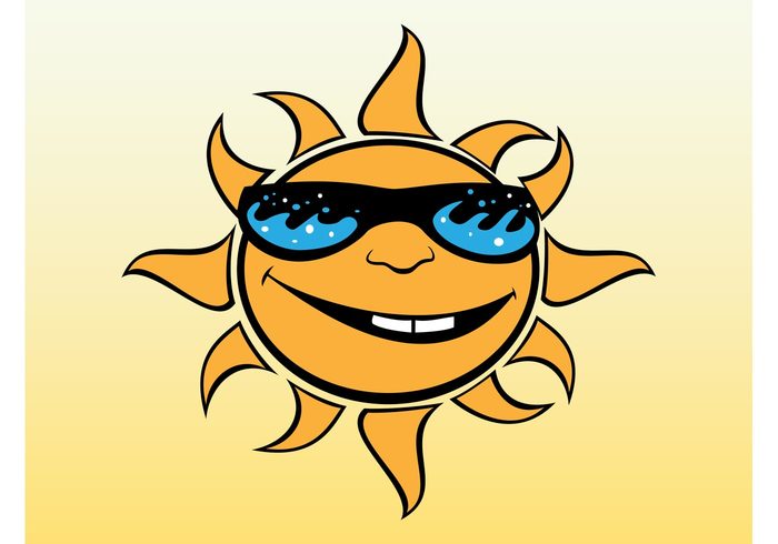 waves water vacation sunlight sunglasses sun summer Smile shades rays mascot holiday happy glasses comic character cartoon 